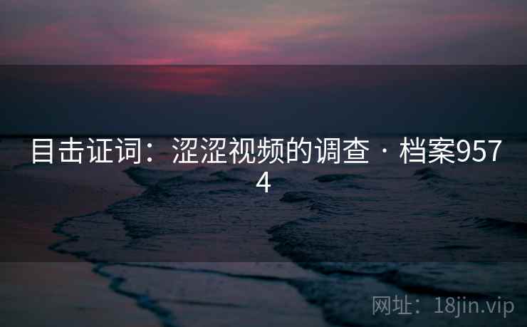 目击证词：涩涩视频的调查 · 档案9574