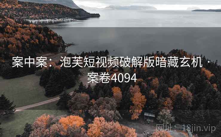 案中案：泡芙短视频破解版暗藏玄机 · 案卷4094